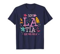 Soy La Tia Que Más Mola Regalo para Una Tía Camiseta, Hombre, Azul Marino, 5XL