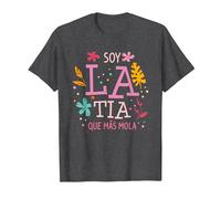 Soy La Tia Que Más Mola Regalo para Una Tía Camiseta, Hombre, Jaspeado Oscuro, 5XL