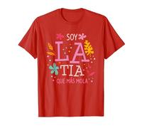 Soy La Tia Que Más Mola Regalo para Una Tía Camiseta, Hombre, Rojo, 3XL