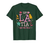 Soy La Tia Que Más Mola Regalo para Una Tía Camiseta, Hombre, Verde Bosque, XL