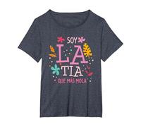 Soy La Tia Que Más Mola Regalo para Una Tía Camiseta, Mujer Tallas Grandes, Azul Jaspeado, 6XL Grande