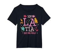 Soy La Tia Que Más Mola Regalo para Una Tía Camiseta, Mujer Tallas Grandes, Negro, 3XL Grande