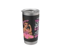 Soy la tormenta Concientización sobre el cáncer de mama Mujeres negras Afro Vaso térmico de acero inoxidable de doble pared