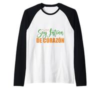 Soy Latina De Corazon Camiseta Manga Raglan
