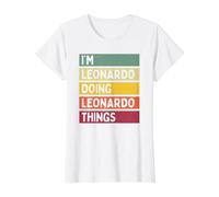 Soy Leonardo Doing Leonardo Things Funny Citas Personalizadas Camiseta gráfica económica, Mujer, Blanco, L