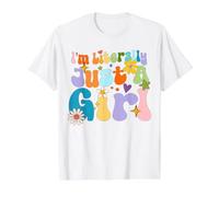 Soy Literalmente Solo una Chica Retro Groovy Divertido Eslogan para Ella Camiseta gráfica económica, Hombre, Blanco, XL