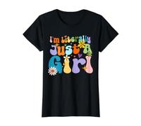 Soy Literalmente Solo una Chica Retro Groovy Divertido Eslogan para Ella Camiseta gráfica económica, Mujer, Negro, XL