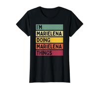Soy Marielena Haciendo Marielena Cosas Divertidas Personalizadas Camiseta gráfica económica, Mujer, Negro, S