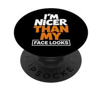 Soy más Amable de lo Que Parece mi Cara Cita Divertida PopSockets PopGrip Adhesivo