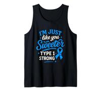 Soy más Dulce Tipo 1 Diabetes Diabetes T1D Conciencia diabética Mamá Camiseta sin Mangas
