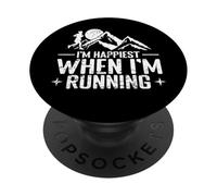 Soy más Feliz Cuando Estoy Corriendo Trail Running PopSockets PopGrip Adhesivo