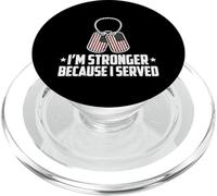 Soy más Fuerte Porque serví a Mujeres veteranas patrióticas PopSockets PopGrip para MagSafe