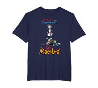 Soy más Que un Superhéroe Soy Maestra Camiseta, Hombre Tallas Grandes, Azul Marino, 2X Alto