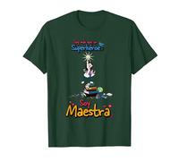 Soy más Que un Superhéroe Soy Maestra Camiseta, Hombre, Verde Bosque, S