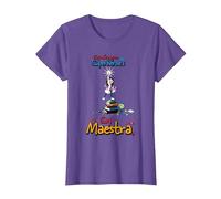 Soy más Que un Superhéroe Soy Maestra Camiseta, Mujer, Morado Jaspeado, XL