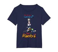 Soy más Que un Superhéroe Soy Maestra Camiseta, Mujer Tallas Grandes, Azul Marino, 2XL Grande