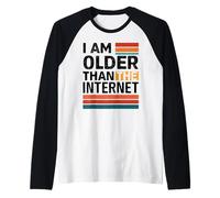 Soy Mayor Que el Internet Divertido Humor Retro Meme Floppy Camiseta Manga Raglan
