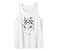 Soy mi Familia Soporte técnico no remunerado Funny Raccoon Pocket Camiseta sin Mangas