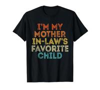 Soy mi Hijo Favorito de mi Suegra Divertido Padre Retro Camiseta gráfica económica, Hombre, Negro, S