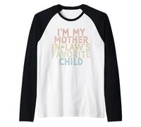 Soy mi Hijo Favorito de mi Suegra Divertido Padre Retro Camiseta Manga Raglan