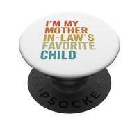Soy mi Hijo Favorito de mi Suegra Divertido Padre Retro PopSockets PopGrip Adhesivo