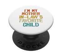 Soy mi Hijo Favorito de mi Suegra Divertido Padre Retro PopSockets PopGrip Adhesivo