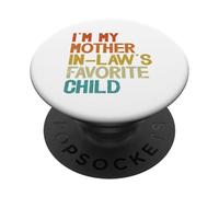 Soy mi Hijo Favorito de mi Suegra Divertido Padre Retro PopSockets PopGrip Adhesivo
