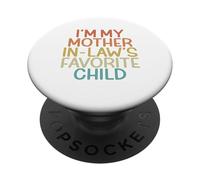 Soy mi Hijo Favorito de mi Suegra Divertido Padre Retro PopSockets PopGrip Adhesivo