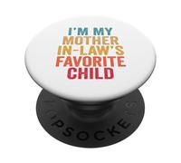 Soy mi Hijo Favorito de mi Suegra Divertido Padre Retro PopSockets PopGrip Adhesivo