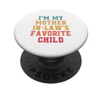 Soy mi Hijo Favorito de mi Suegra Divertido Padre Retro PopSockets PopGrip Adhesivo