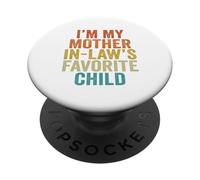 Soy mi Hijo Favorito de mi Suegra Divertido Padre Retro PopSockets PopGrip Adhesivo