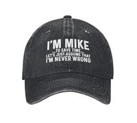 Soy Mike para Ahorrar Tiempo. Supongamos Que Nunca me equivoco. Gorras de béisbol para Mujer. Gorras Bonitas.