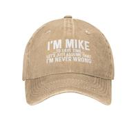 Soy Mike para Ahorrar Tiempo. Supongamos Que Nunca me equivoco. Gorras de béisbol para Mujer. Gorras Bonitas.