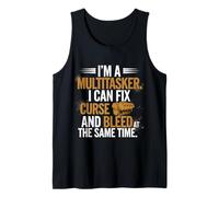 Soy multitarea, puedo arreglar maldiciones y sangrar al mismo tiempo Camiseta sin Mangas