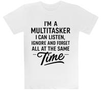 Soy Multitarea Y Puedo Escuchar Camiseta Blanca para Niños Camiseta De Manga Corta para Niños Kids White tee Children Short Sleeve T-Shirt