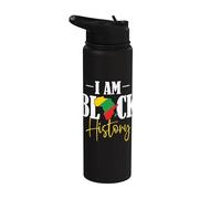 Soy Negro Historia Afroamericano África Mapa Afrocéntrico Stainless Steel Insulated Water Bottle