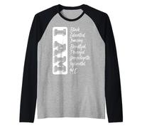 Soy Negro Mes de la Historia Fuerte Educado Negro Orgulloso Camiseta Manga Raglan