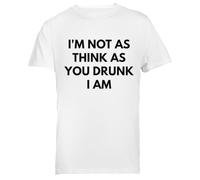 Soy No como Pensar como Tú Ebrio I Soy Camiseta Blanca Hombre Regular Manga Corta