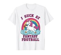 Soy pésimo en Fantasy Football Unicorn, broma de Rainbow Last Place Camiseta