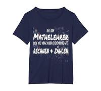 Soy Profesor de matemáticas Camiseta, Mujer Tallas Grandes, Azul Marino, 6XL Grande