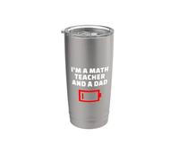 Soy profesor de matemáticas y papá cansado padre matemático broma Vaso térmico de acero inoxidable de doble pared