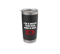 Soy profesor de matemáticas y papá cansado padre matemático broma Vaso térmico de acero inoxidable de doble pared