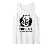 Soy Purrfect Just The Way I Am Cat Lover Feline Pet Meow Camiseta sin Mangas