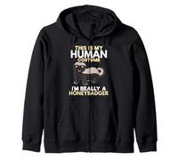Soy Realmente Honeybadger Zookeeper Amante de los Animales Hombres Mujeres Sudadera con Capucha