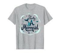 Soy Realmente una Sirena: fantasía caprichosa del océano Camiseta, Hombre, Gris Jaspeado, S