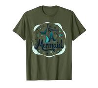 Soy Realmente una Sirena: fantasía caprichosa del océano Camiseta, Hombre, Verde Oliva, XL