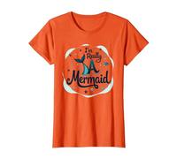Soy Realmente una Sirena: fantasía caprichosa del océano Camiseta, Mujer, Naranja, XS