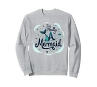 Soy Realmente una Sirena: fantasía caprichosa del océano Sudadera, Unisex para Adultos, Gris Jaspeado, XL