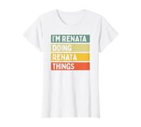 Soy Renata Doing Renata Things Funny Citas Personalizadas Camiseta gráfica económica, Mujer, Blanco, L