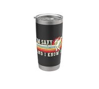 Soy Saxy And I Know It Retro Jazz Instrumento Musical Saxofón Vaso térmico de acero inoxidable de doble pared